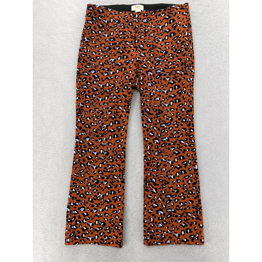 Anthropologie Maeve The Margot Kick-Flare Cropped Pants Womens M Animal Print